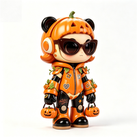 Figurine articulée de panda citrouille d'Halloween personnalisée OEM, poupée de personnage de collection, service de personnalisation directe usine en Chine