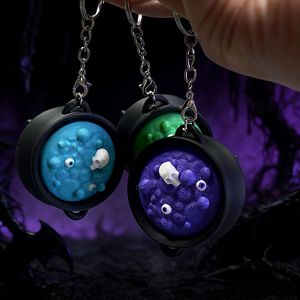 สินค้ามาใหม่ในสต็อก กระปุกแม่มดสุดสร้างสรรค์ กดคลายเครียด ของขวัญวันฮาโลวีน ของเล่นตกแต่ง พวงกุญแจ - Product Image 6