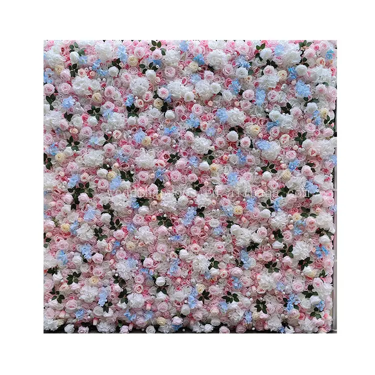 منتج جديد ، خلفية جدار زهرة اللون الأبيض والوردي ، ديكور جدار زهرة لحفل الزفاف