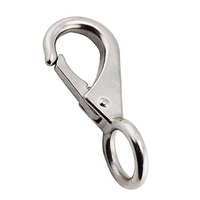 Mousqueton à œil fixe en acier inoxydable 316 Marine #1, 70mm, matériel pour bateaux de plaisance, matériel pour animaux de compagnie, mousqueton à ressort fixe, manilles à dégagement rapide