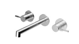 Grifo de lavabo de pared, 68203B, modelo giratorio Gear B, cromo/níquel cepillado/oro cepillado, monomando oculto - Product Image 2