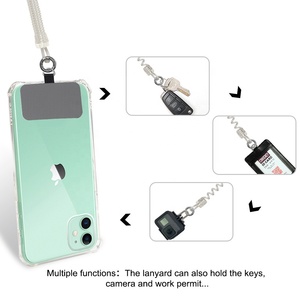 Đàn hồi điện thoại di động dây mùa xuân dây chống mất Keychain leo núi khóa xoắn ốc dây với hình chữ nhật Shim - Product Image 3