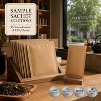 Sachet d'échantillon en papier kraft biodégradable écologique 6*8cm avec fermeture à trois soudures et fermeture éclair pour emballage alimentaire pour bébés
