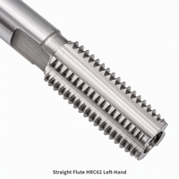 Tap Mesin Ulir Kiri TiN Coated HSS SAE 1/4-2 Inch Straight Flute HRC62 Tap Ulir Kiri untuk CNC Baja Stainless
