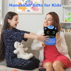 Peluche Personalizado <span class=keywords><strong>de</strong></span> Hanukkah, Adorable Gato Negro <span class=keywords><strong>de</strong></span> Peluche con <span class=keywords><strong>Estrella</strong></span> <span class=keywords><strong>de</strong></span> <span class=keywords><strong>David</strong></span> y Candelabro, Regalos <span class=keywords><strong>de</strong></span> Hanukkah para Niños - Product Image 3