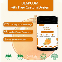 Poudre de Vitamine C Pure de Qualité Supérieure en Sachets, Acide Ascorbique 99% de Grade Alimentaire OEM ODM pour Soins de la Peau et Blanchiment, Poudre de Vitamine C Orange