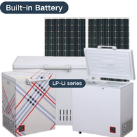 Congélateur solaire tout-en-un GCSOAR DC 12 volts 100L avec thermostat, télécommande, batterie intégrée Lifepo4 60AH, 58W LP-108Li 0~-23°C