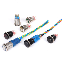 Interrupteur à bouton-poussoir USB rouge personnalisé 19 mm 22 mm, à verrouillage, étanche, pour usage marin et industriel, potentiomètre 220 V pour panneau extérieur