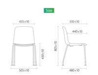 Chaise de salle à manger/bureau moderne de luxe en plastique avec design empilable pour chambre et usage commercial