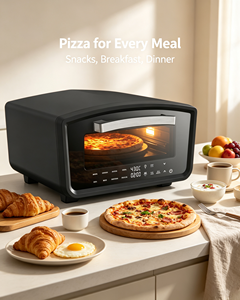 Forno per Pizza Anbolife da 12 Pollici, 2000W, 80-430°C, Controllo Digitale Touch, Macchina per Pizza Commerciale con Doppia Porta in Vetro e Pietra Refrattaria da 12 Pollici - Product Image 5