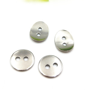 Componente Decorativo in Lamiera Rotonda di Acciaio Inossidabile, Connettore Ovale Versatile Fai-da-Te a Doppio Foro <span class=keywords><strong>Argento</strong></span> alla Moda <span class=keywords><strong>per</strong></span> Creazioni di <span class=keywords><strong>Gioielli</strong></span> - Product Image 1