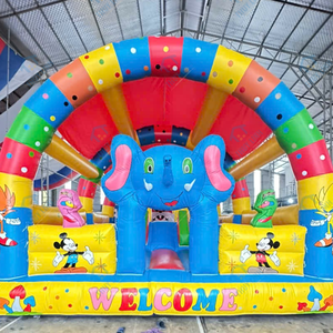 บ้านลมเป่าลมรูปช้างสีฟ้า ขนาด 5x10 เมตร ผลิตจากวัสดุ PVC ของเวียดนาม ติดตั้งง่าย เหมาะสำหรับสวนสนุก - Product Image 3