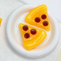 Mainan Squishy Irisan Pizza, Makanan Simulasi Lembut, Pereda Stres, Aksesori Dekoratif