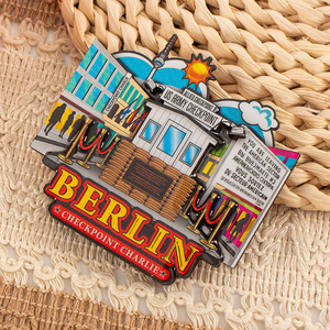 Imanes de nevera de aleación de madera personalizados y duraderos de Berlín, Alemania, con el Puerta de Brandenburgo, recuerdo de viaje, marco magnético para fotos, decoración del hogar - Product Image 1