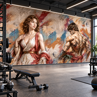 Papier peint mural personnalisé pour salle de sport, art figuratif classique, grande taille, décoration murale pour studio de fitness, impression personnalisée OEM