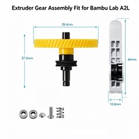 Kit Gear Extruder Bambu Lab A2L dengan Gagang Cetak Injeksi, Suku Cadang Pengganti Printer 3D Grosir