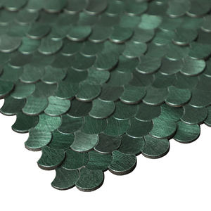 Mattonelle di mosaico di Backsplash in metallo autoadesiva spazzolata alta-bassa verde 3D per la <span class=keywords><strong>cucina</strong></span> - Product Image 3