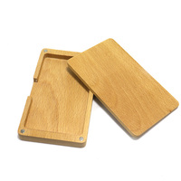 Cadeau d'affaires de haute qualité boîte en bois de noyer noir fermeture magnétique étui à cartes de crédit élégant Art de bureau à domicile