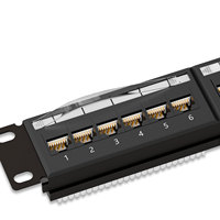 Panel Patch TOM-PN-28-C5e/C6/C6A 1U STP RJ45 Kosong 24-Port dengan Back Bar untuk Bersertifikasi Hitam