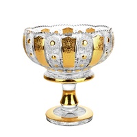 Copa decorativa de cerámica con diseño de girasoles, copa de vidrio con forma de fruta, color dorado, 4,5 pulgadas