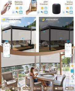 Persianas enrollables de exterior de buena calidad, con cremallera, impermeables, para patio, motorizadas, con riel de cremallera, lisas, ecológicas - Product Image 4