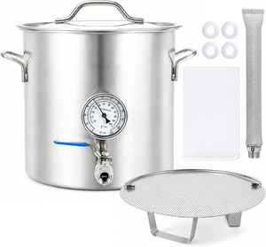 Bollitore <span class=keywords><strong>in</strong></span> Acciaio Inox 20L/40L per Birra e Vino con Vassoio Filtrante, Kit per Produzione Casalinga di Birra e Vino - Product Image 2