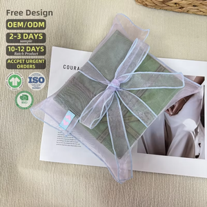 Luxury Eco-Friendly Handmade Durable <b>Drawstring</b> Custom Logo Organza Cosmetic <b>Bag</b> Envelope for <b>Makeup</b> - Product Image 5