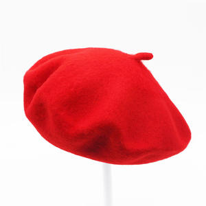 Berets-Ea100 mode uni teint rouge jaune bleu femmes laine Logo personnalisé <span class=keywords><strong>béret</strong></span> chapeau, 100% mélange couleur bonne qualité bérets solides - Product Image 2