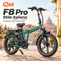 Vélo électrique pliable QMWHEEL F8 Pro Italie, 20 pouces, 250W, 48V, 35Ah, longue autonomie, vente en gros