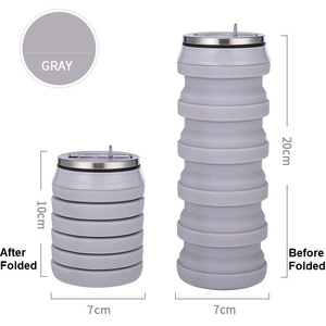 Botella de Agua Deportiva Plegable de Silicona de 480 ml con Forma de Lata de Refresco, Diseño Retráctil, a Prueba de Fugas, Reutilizable y Ecológica para Actividades al Aire Libre - Product Image 6