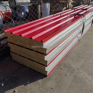 Chống cháy bán buôn Nhà cung cấp tường tốt bán Polystyrene màu thép cách điện đá len Sandwich Panel - Product Image 3