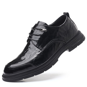 Chaussures habillées en cuir pour hommes, noires, à lacets, style Oxford britannique, pour le bureau et le travail, automne-hiver, tailles adultes 40 41 42 43 44 45 - Product Image 5