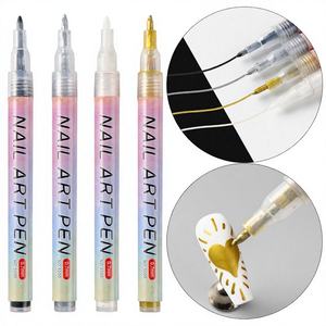 Nouvel ensemble de 4 stylos de nail art graffiti à séchage rapide, marqueurs colorés pour la décoration des ongles, modèle G-578-01 - Product Image 1