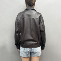 Veste en cuir d'agneau courte d'hiver de haute qualité Jancoco, veste bomber en cuir véritable personnalisée pour femmes