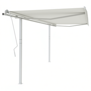 Ensemble de poteaux d'auvent en fer blanc 177,2 x 96,5 po pour auvents de terrasse rétractables, fonctionnement manuel, style moderne - Product Image 1