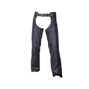 Chaps de cuero para hombres Negro Ventilado-Naked Leather Side-Style Pocket Stretch-Muslo Motocicleta Moto-Chaps - Product Image 1