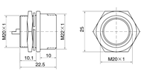 P20F-2B PC-Rohrkabel-Typ Rückwärts Installierter Stecker 20mm 250V Metall Runder Luftfahrt-Steckverbinder Wasserdicht 2-14 PIN