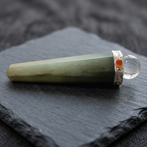 Feng Shui Style Handmade Through-Carved Reiki Crystal Ball Natural Rose Quartz <b>Wand</b> for Love Chakra Energy Semi-Precious Craft - Product Image 4