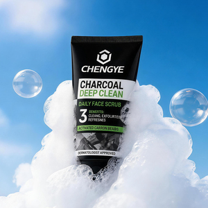 Nettoyant Visage Purifiant au Charbon Actif Non <span class=keywords><strong>Démaquillant</strong></span> pour Hommes – Contrôle du Sébum, Élimination des Points Noirs, Nettoyage en Profondeur des Pores, Rafraîchissant et Clarifiant - Product Image 1