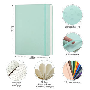 Wholesale <b>Custom</b> Logo Hardcover Notebooks A5 Waterproof Pu Leather High Quality Gift <b>Diary</b> Printing Line Stock Journals Student - Product Image 2