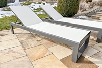 Foshan Darwin Meubles Moderne Maille Tissu En Aluminium Chaise Longue Premium Plage Jardin Patio Hôtel Piscine Soleil Chaise Longue
