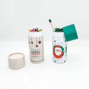Tabung kertas silinder sesuai keamanan kustom dengan desain Natal kecocokan silinder