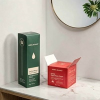 Boîte en papier carrée et haute personnalisée avec logo, pour soins de la peau, emballage réparateur à base de plantes pour crème apaisante botanique en pot ou tube