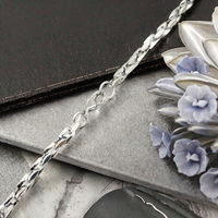Bracelet à maillons en argent sterling 925 de 50 cm, plaqué rhodium, minimaliste, unisexe, cadeau quotidien, bijoux