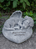 Vente en gros de pierre commémorative en résine pour chien graveur laser personnalisé statue d'angle en résine pour chien décoration de jardin