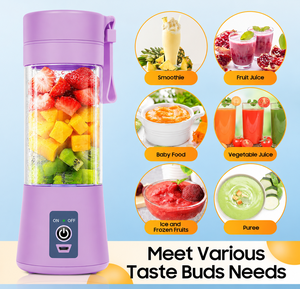 Vaso Mezclador Portátil, Licuadora Personal para Frutas, Recargable por USB, 380 ml, Exprimidor Eléctrico de Presión en Frío, Acero Inoxidable, para el Hogar - Product Image 2