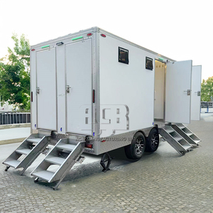 Remolque de baño de acero portátil personalizado de 7 'x 14' 4 puestos Baño móvil al aire libre - Product Image 1