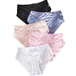 Nuovi <span class=keywords><strong>Eleganti</strong></span> <span class=keywords><strong>Slip</strong></span> da <span class=keywords><strong>Donna</strong></span> in Raso a Vita Media, Lavorati a Maglia, Traspiranti, Ricamati, in Misto Cotone, Sexy, con Effetto Push-up, Fiocco in Pizzo, Stile Cross-border - Product Image 5