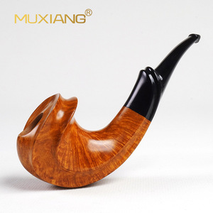 Muxiang Briar Wood Smoking Pipe Bent Type 3mm Handcrafted Tobacco Pipe - Product Image 1
