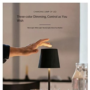 Lampe de table sans fil LED rechargeable Pu Chang, à intensité variable par toucher, pour restaurant, hôtel, chambre à coucher - Product Image 4